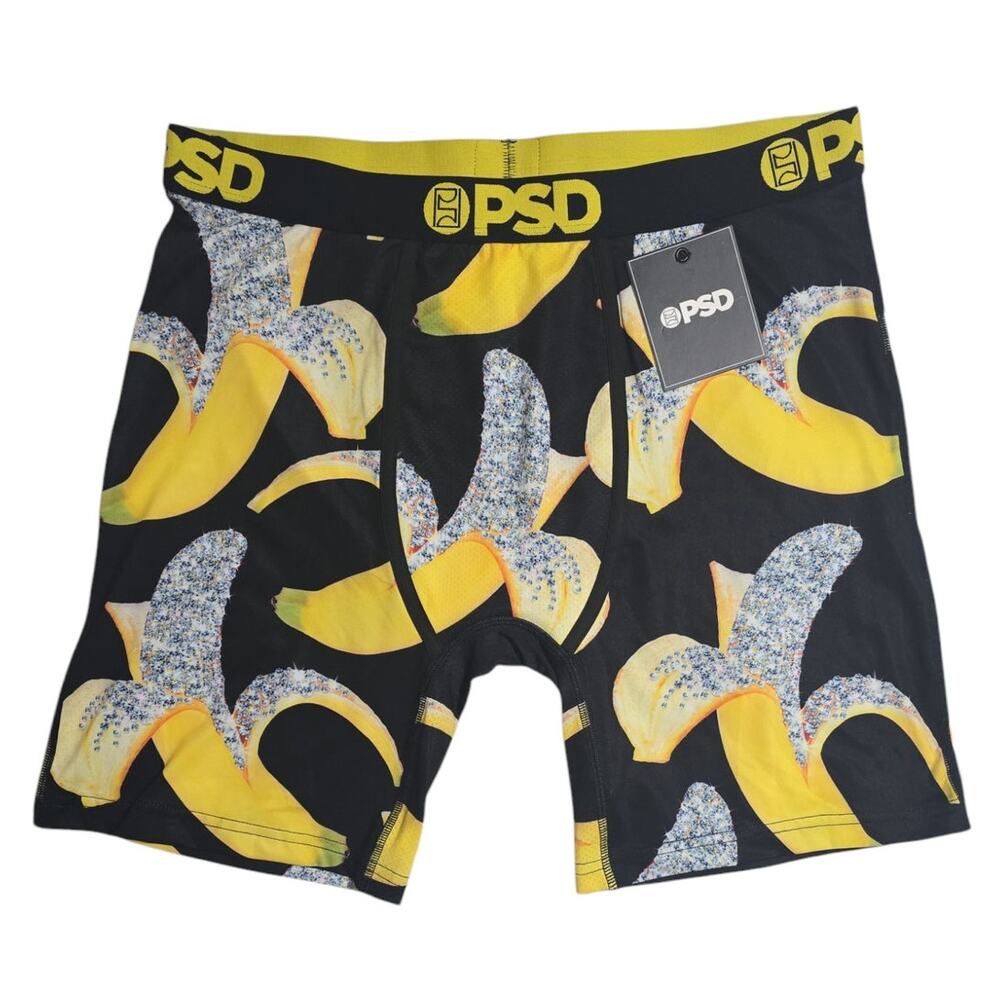 PSD Iced Banana Print Boxer Briefs Mens XL 7in Stretch Graphic Underwear NWT
